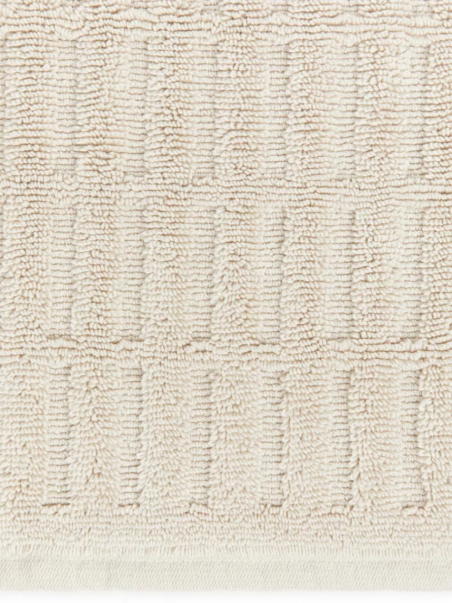 New ARKET Large Cotton Bath Mat Beige