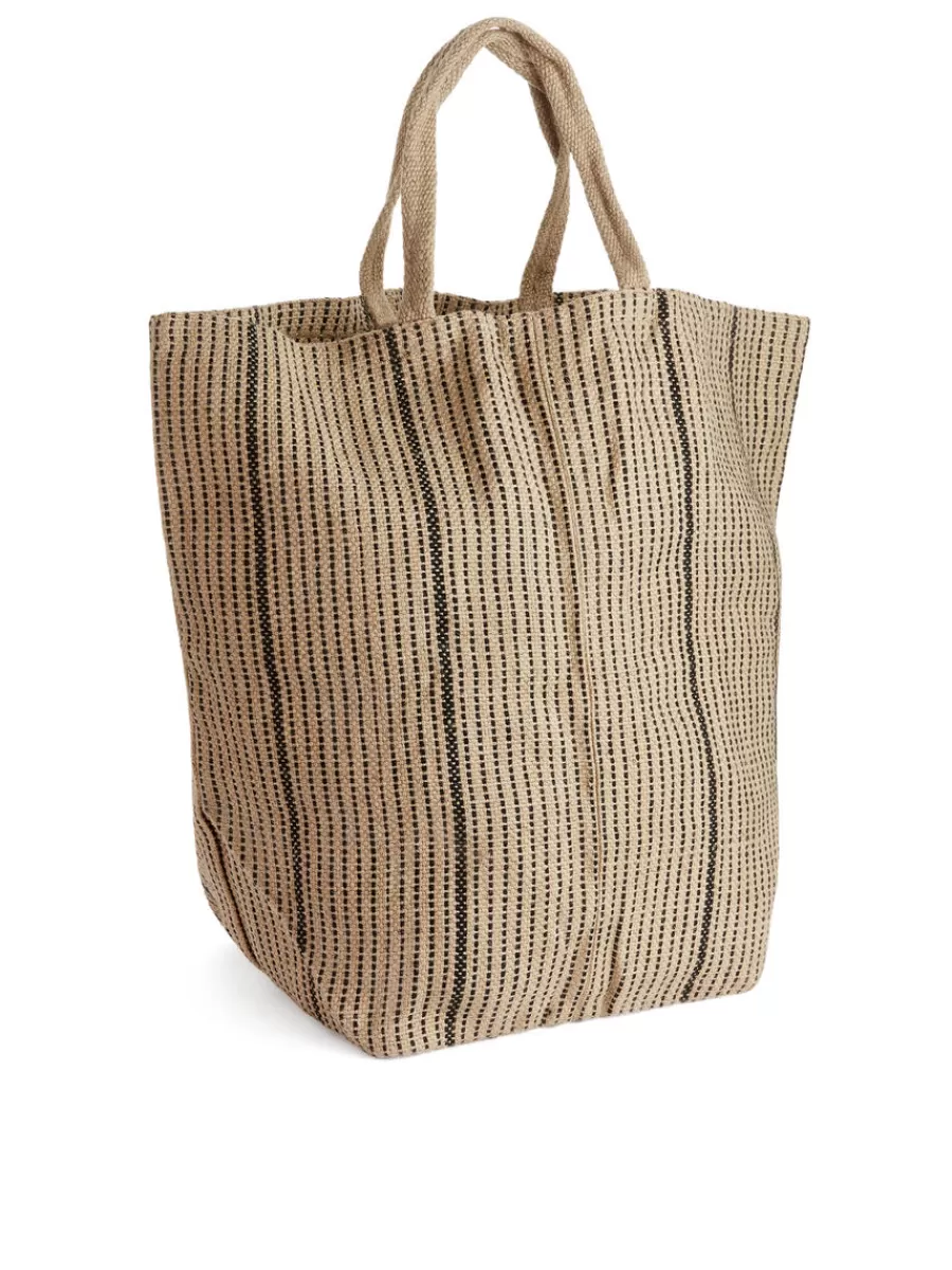 Hot ARKET Large Jute Tote Beige/Black