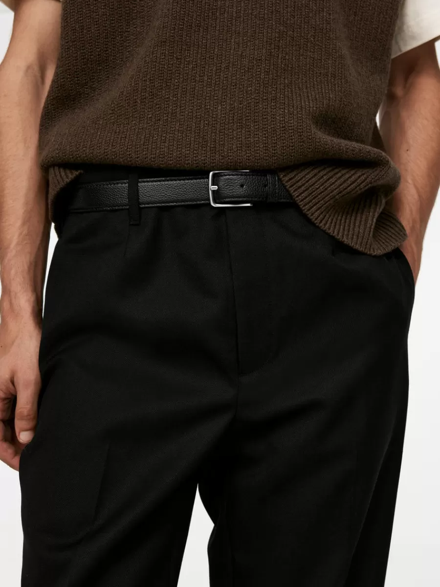Cheap ARKET Leather Belt Black