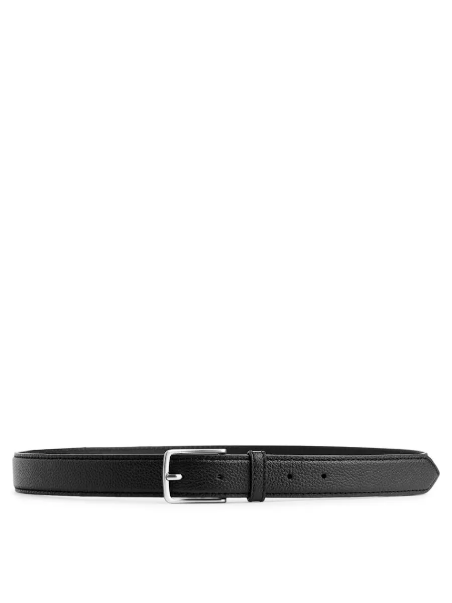 Cheap ARKET Leather Belt Black