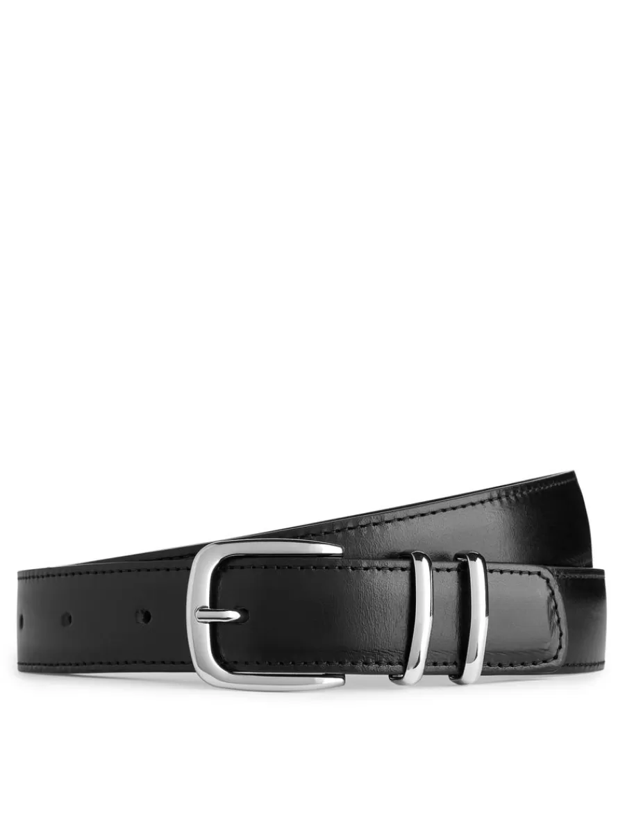 Clearance ARKET Leather Belt Black