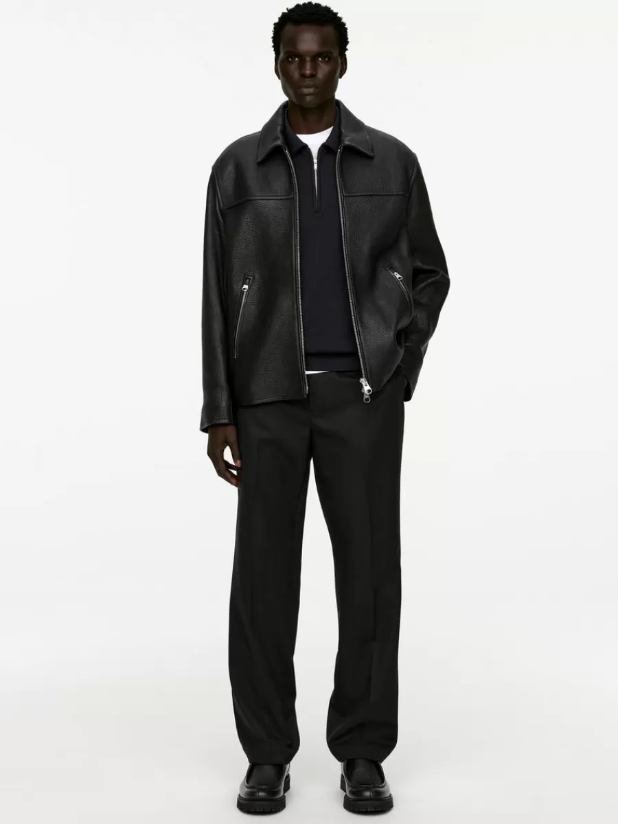 Store ARKET Leather Jacket Black