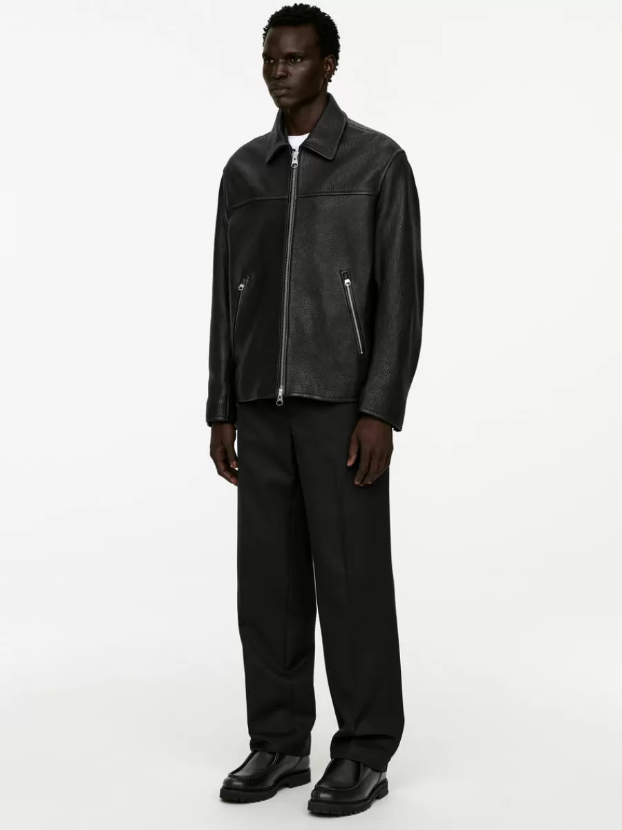 Store ARKET Leather Jacket Black