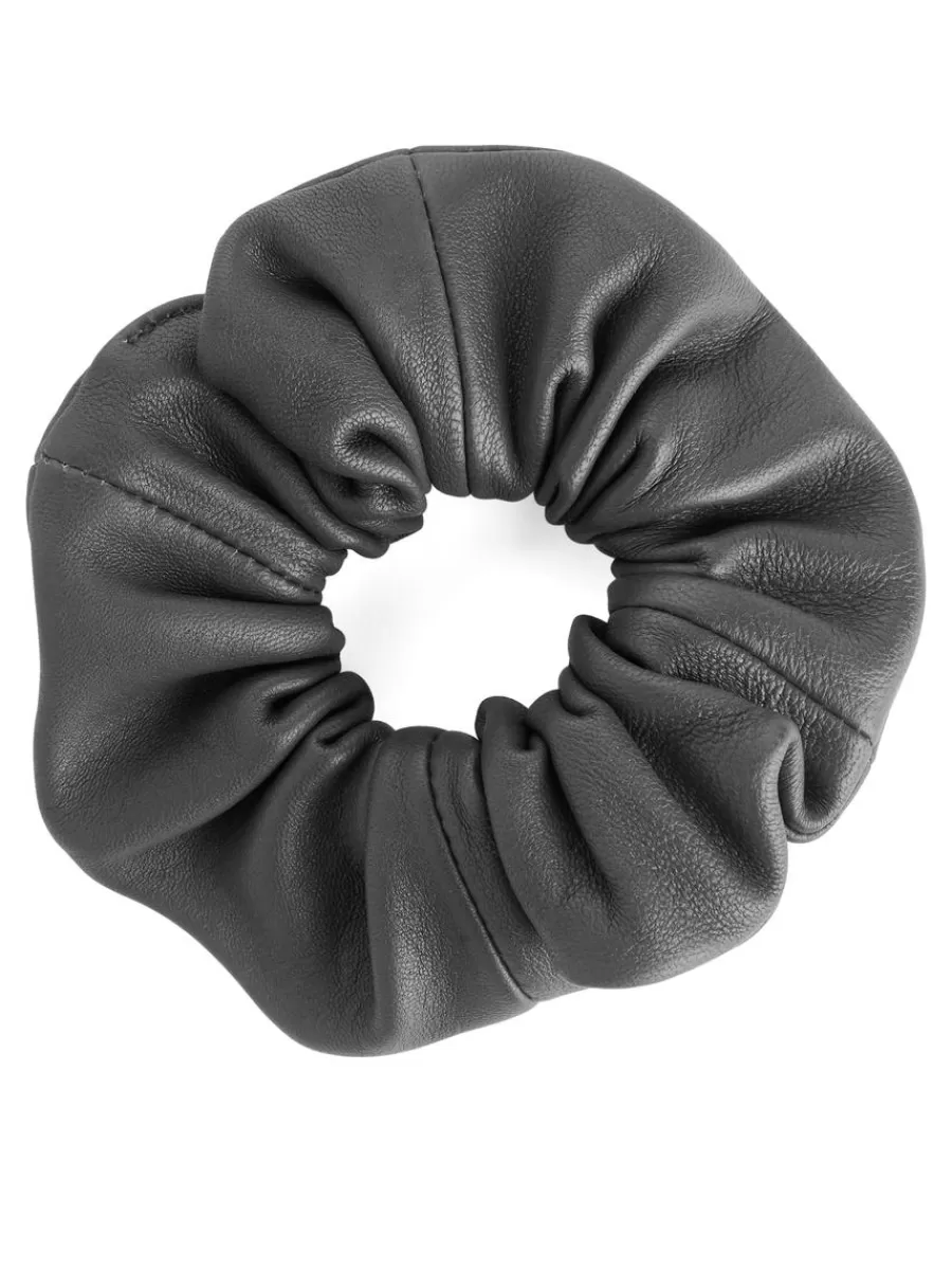 Outlet ARKET Leather Scrunchie Dark Grey