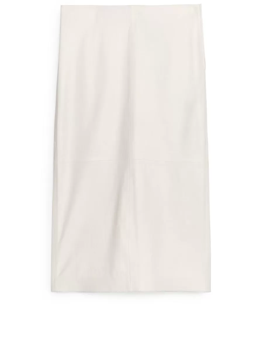 Clearance ARKET Leather Skirt White