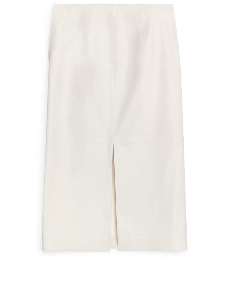 Clearance ARKET Leather Skirt White