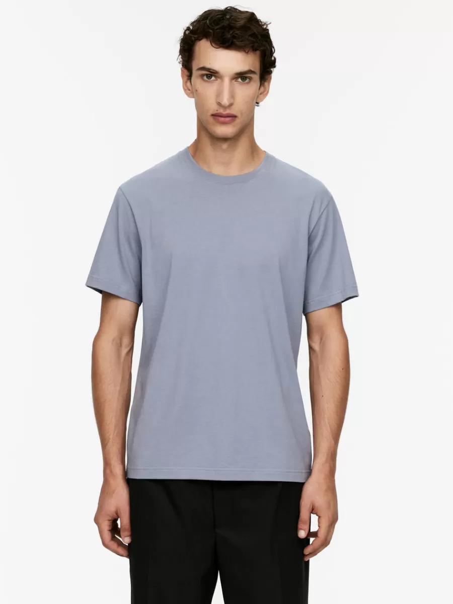 New ARKET Lightweight T-Shirt Dusty Blue