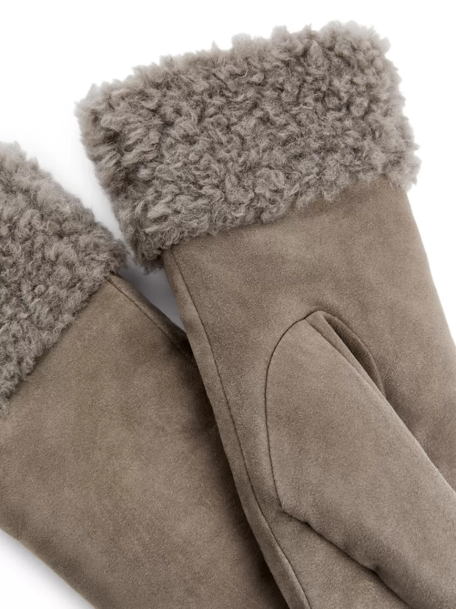 Best Sale ARKET Lined Suede Mittens Mole