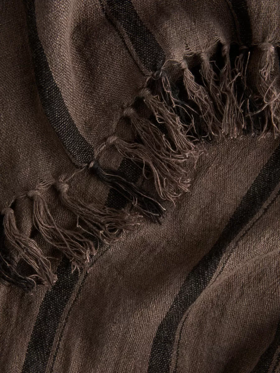 Hot ARKET Linen Blanket Brown/Black