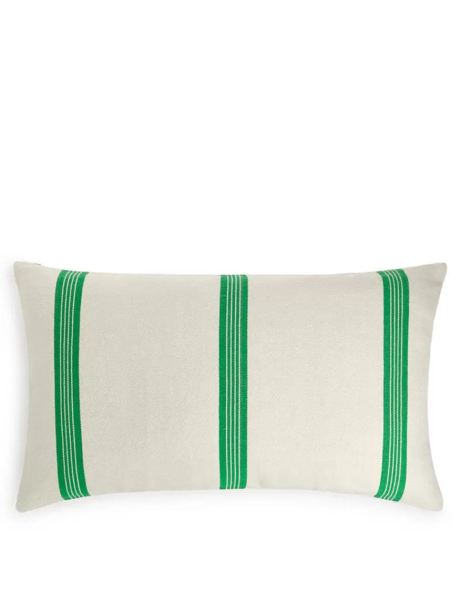 Cheap ARKET Linen Blend Cushion Cover 50 X 90 Cm Off White/Green