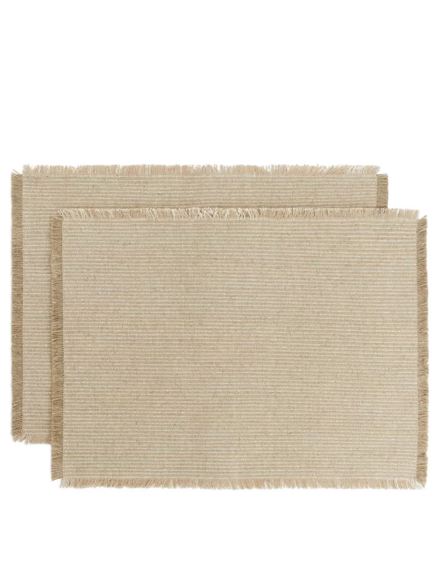 Clearance ARKET Linen Blend Placemat Set Of 2 Beige