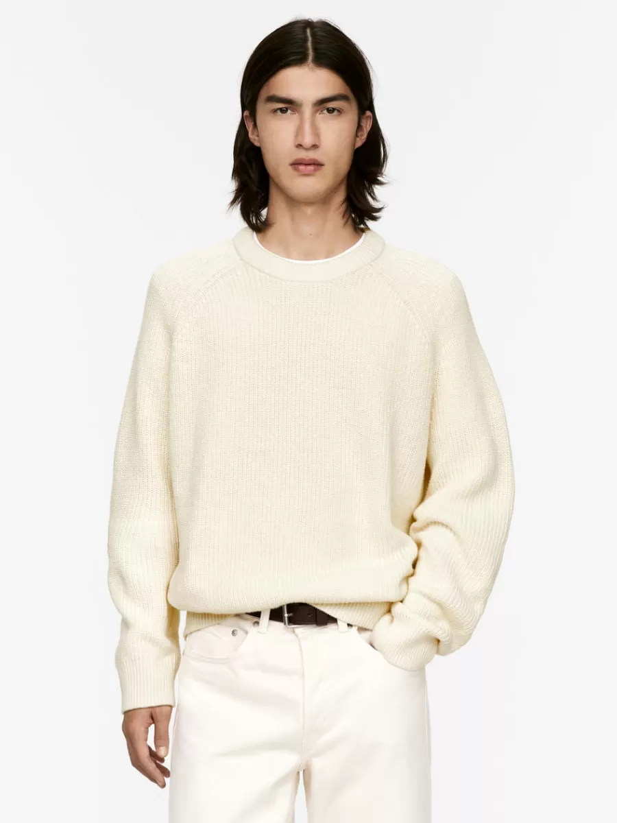 Best Sale ARKET Linen Cotton Jumper Off White