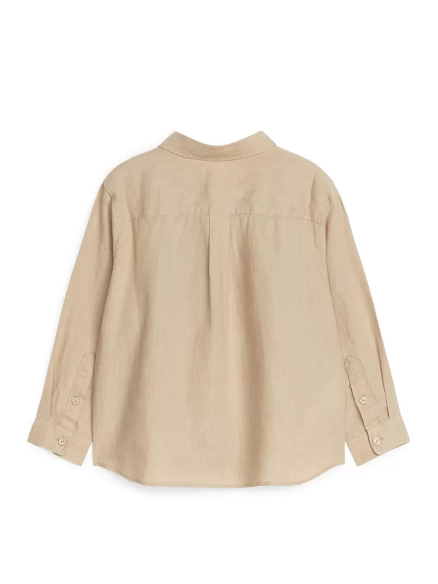 Cheap ARKET Linen Shirt Beige