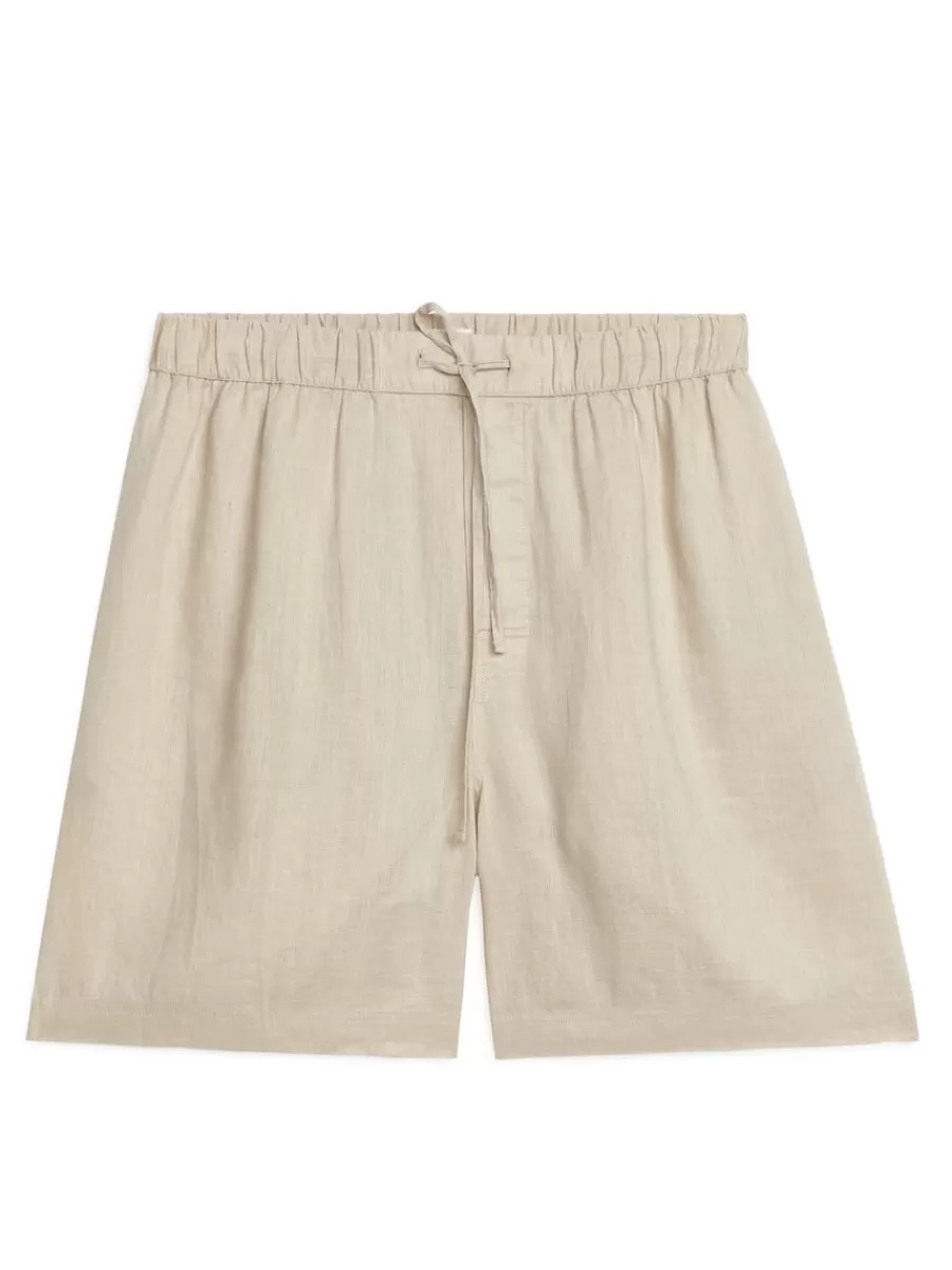 Shop ARKET Linen Shorts Beige