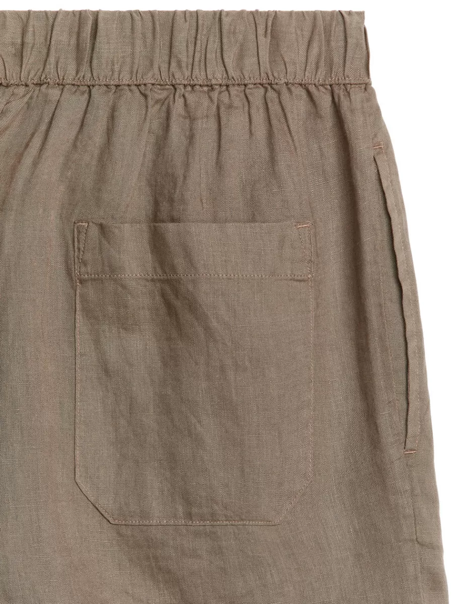 Cheap ARKET Linen Shorts Mole