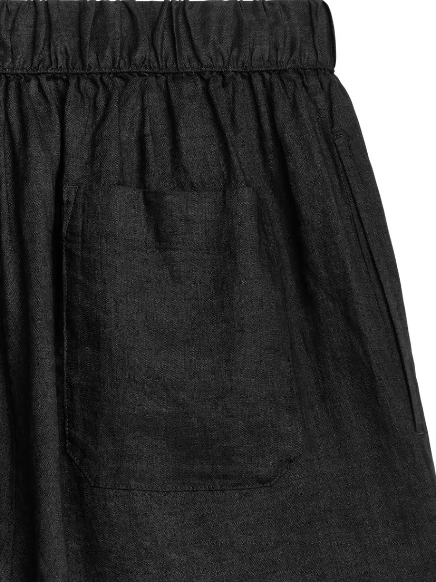 Online ARKET Linen Shorts Black