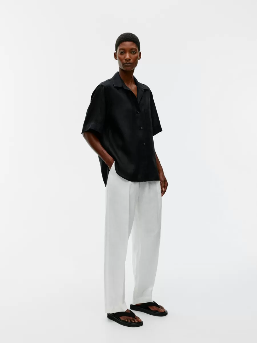 Cheap ARKET Linen Trousers White