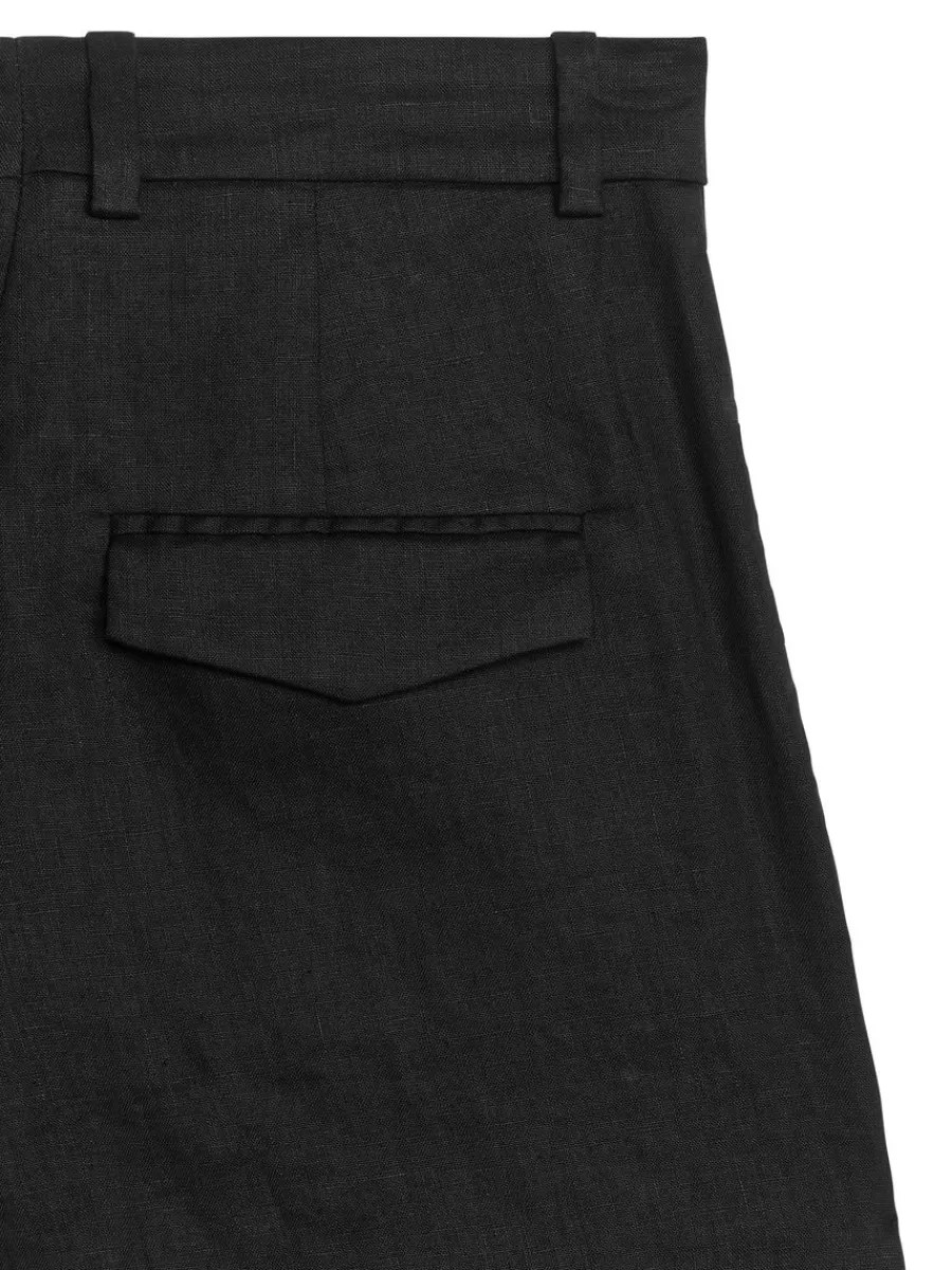 Flash Sale ARKET Linen Trousers Black