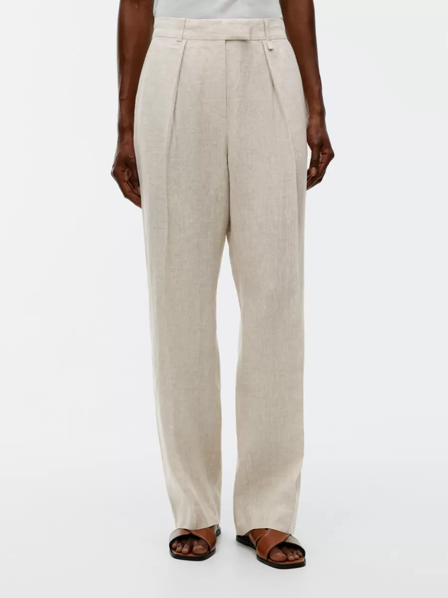 Store ARKET Linen Trousers Light Beige