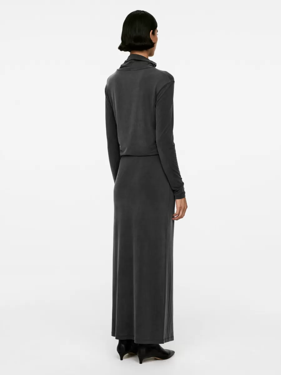 Shop ARKET Long Cupro Skirt Black