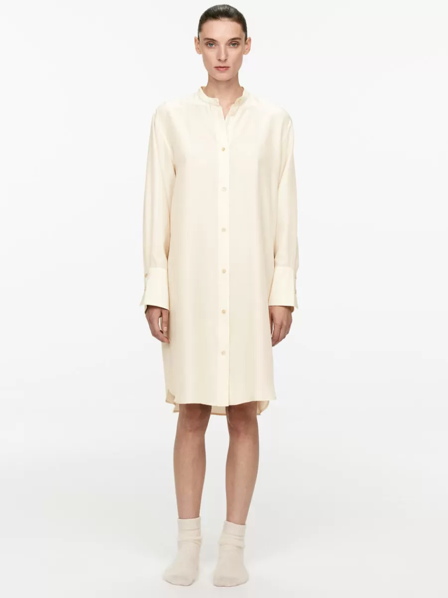 Best Sale ARKET Long Silk Shirt Beige