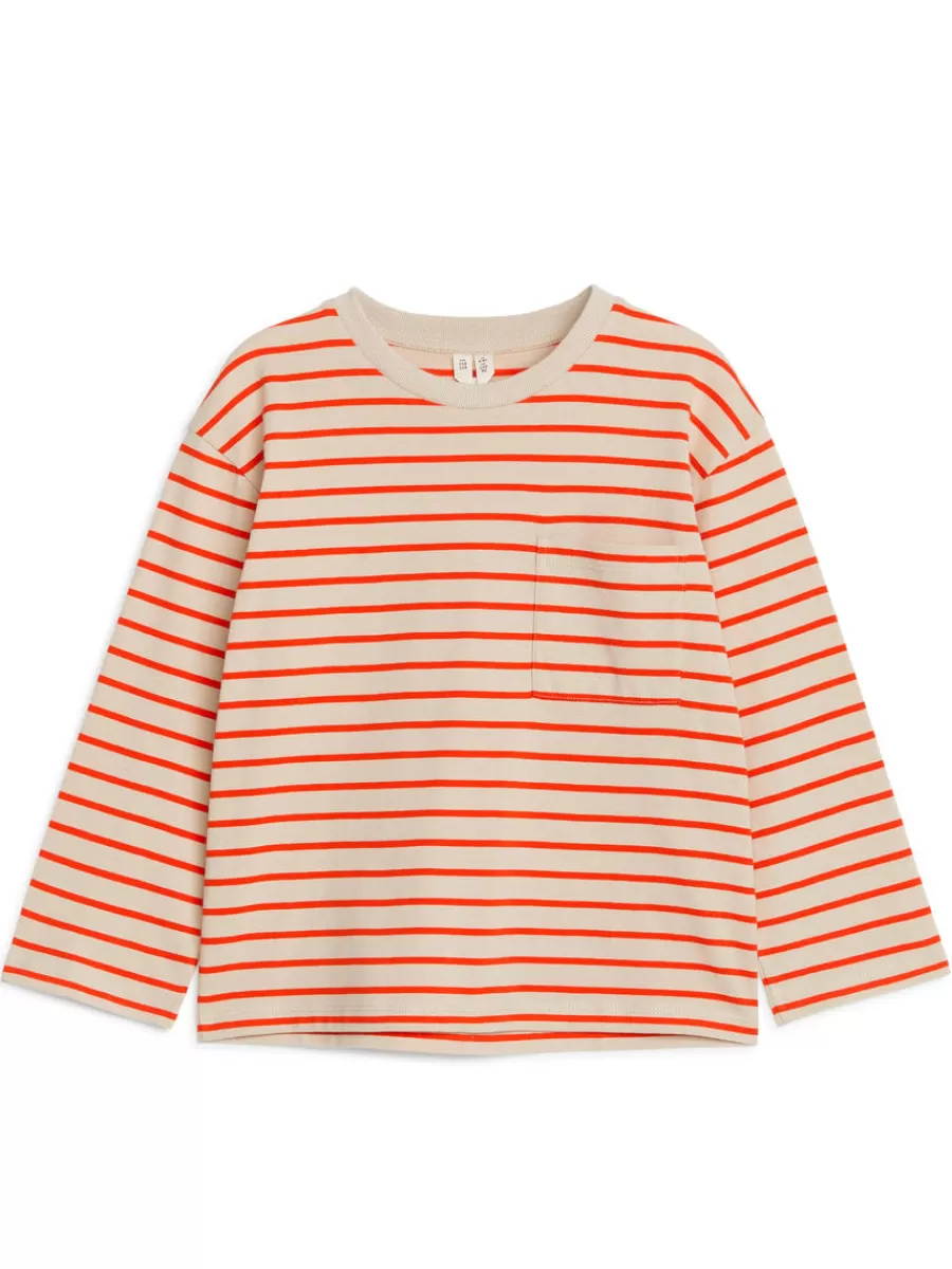 Online ARKET Long Sleeve T-Shirt Beige/Red