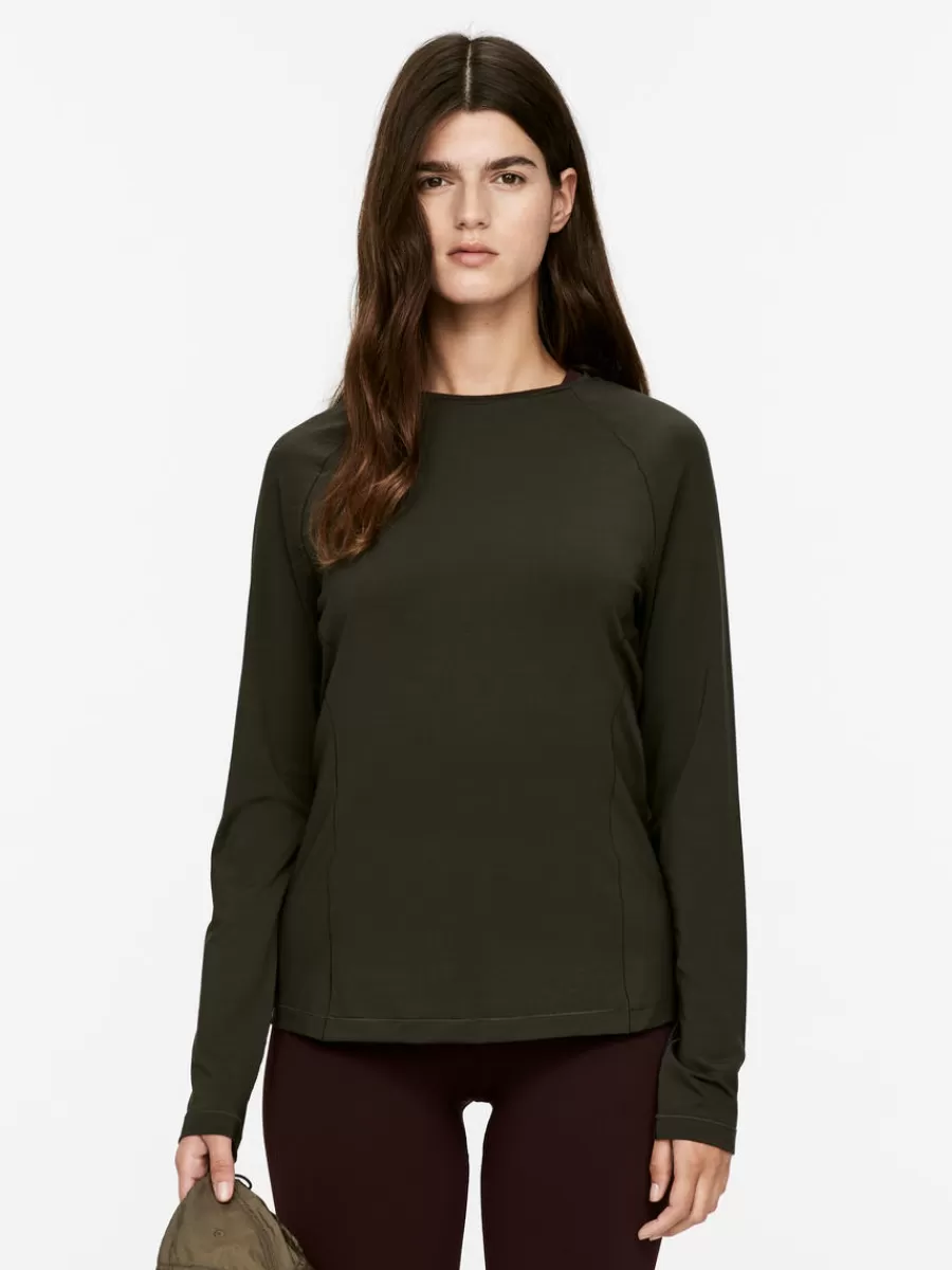 Clearance ARKET Long-Sleeve Active Top Dark Green