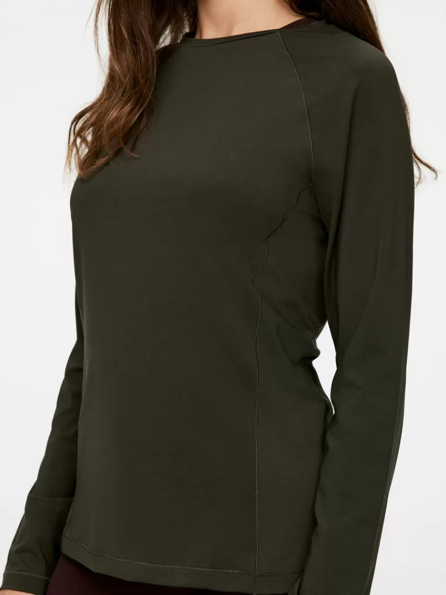 Clearance ARKET Long-Sleeve Active Top Dark Green