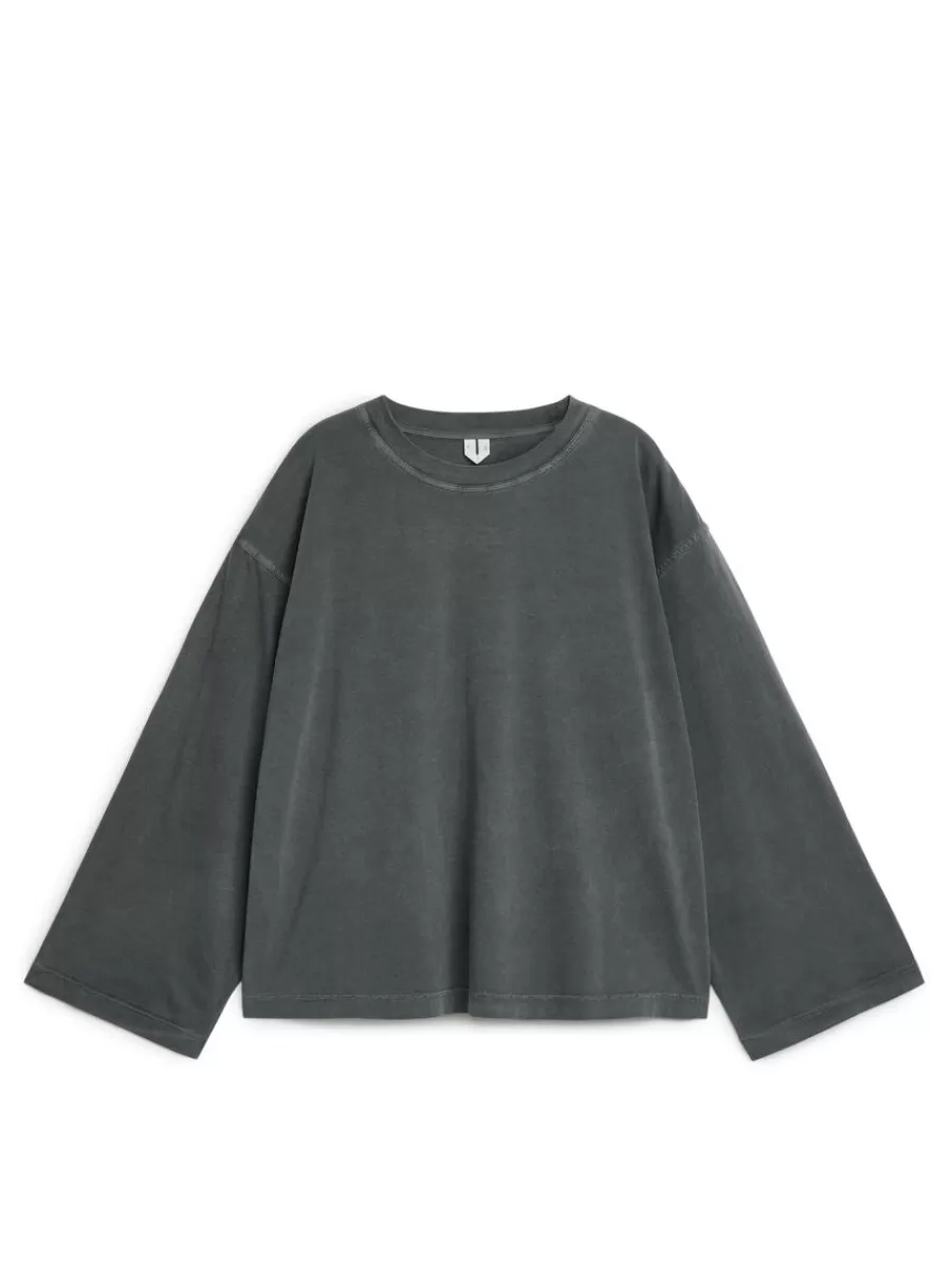 Cheap ARKET Long-Sleeve T-Shirt Washed Black