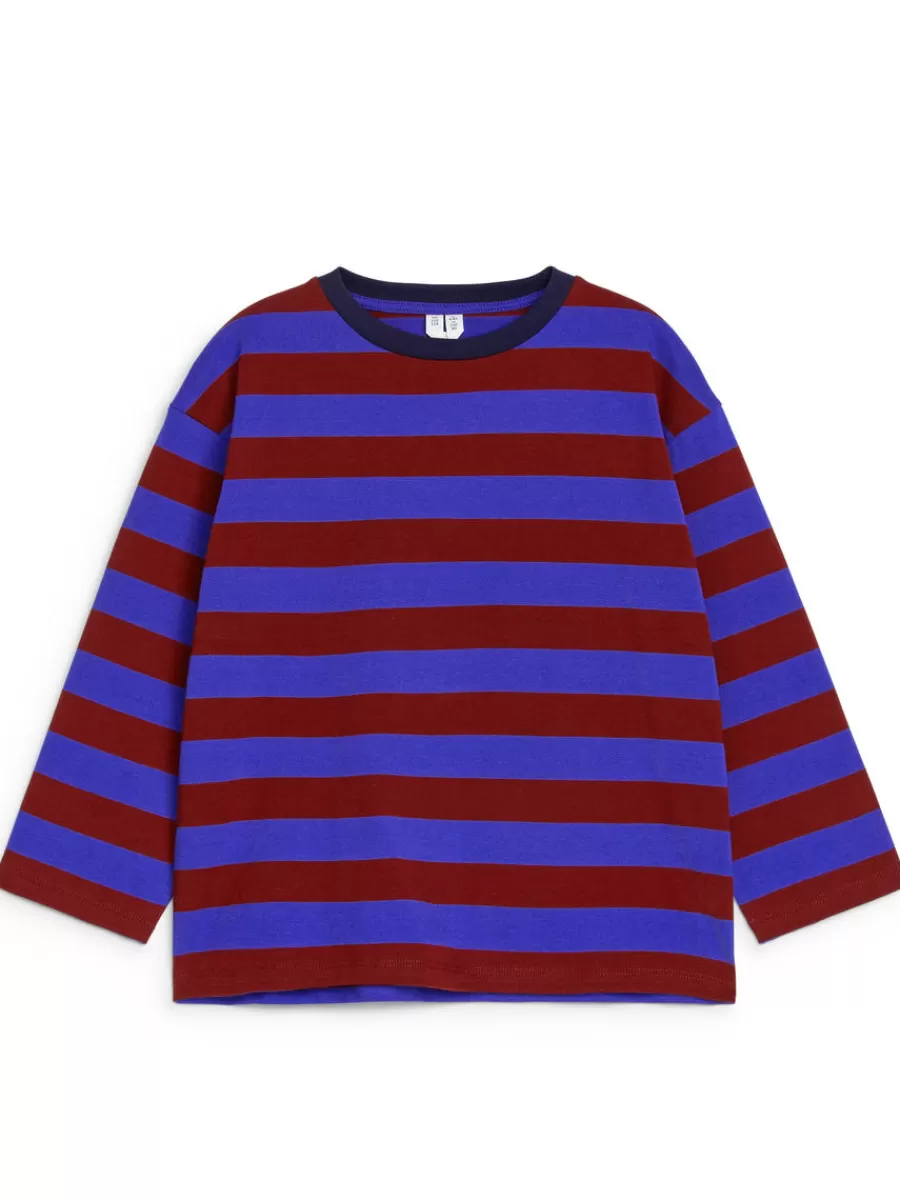 Best ARKET Long-Sleeve T-Shirt Blue/Burgundy