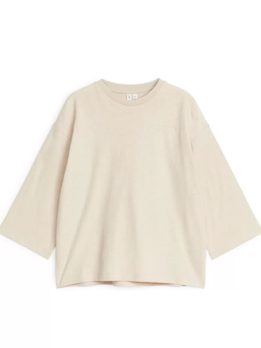 Online ARKET Long-Sleeve T-Shirt Light Beige