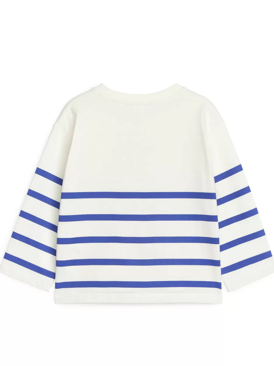 Online ARKET Long-Sleeve T-Shirt White/Blue