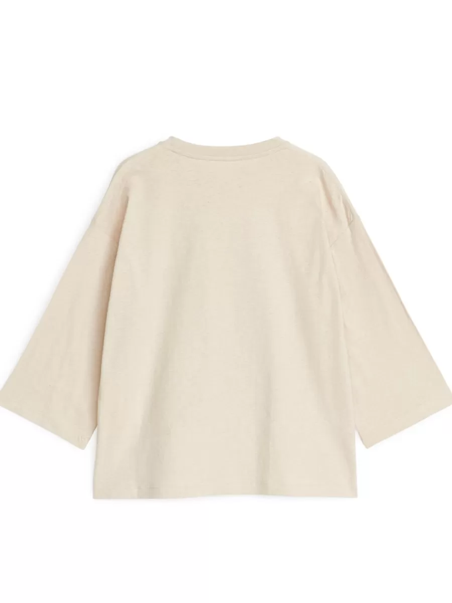 Online ARKET Long-Sleeve T-Shirt Light Beige