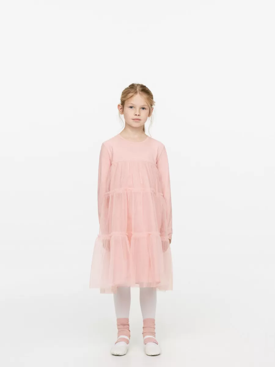 Store ARKET Long-Sleeve Tulle Dress Pink