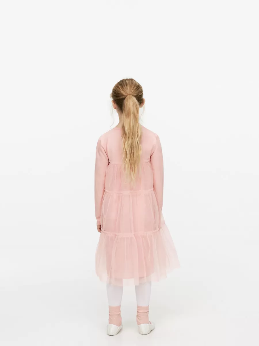 Store ARKET Long-Sleeve Tulle Dress Pink