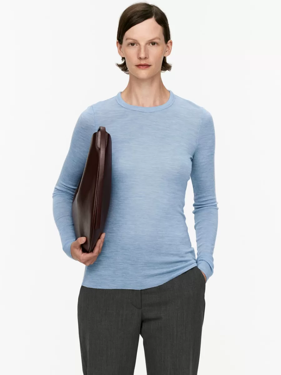 Fashion ARKET Long-Sleeved Merino Top Blue Melange