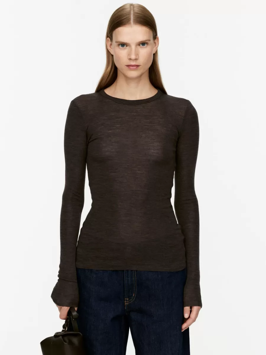 Hot ARKET Long-Sleeved Merino Top Brown