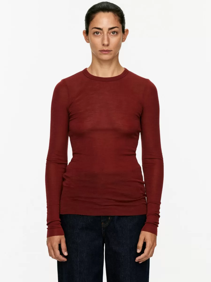Flash Sale ARKET Long-Sleeved Merino Top Rust Red