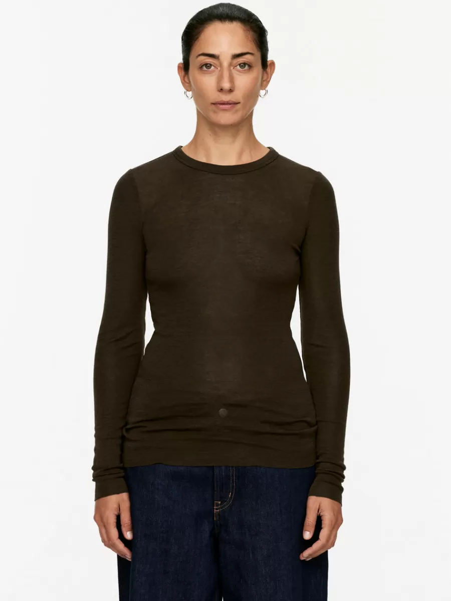 Store ARKET Long-Sleeved Merino Top Dark Brown