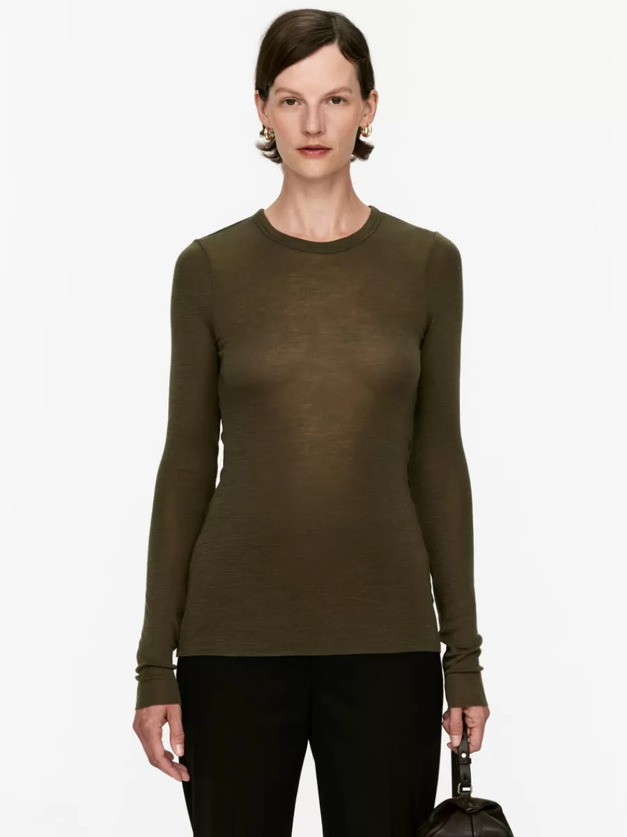 Best ARKET Long-Sleeved Merino Top Dark Green