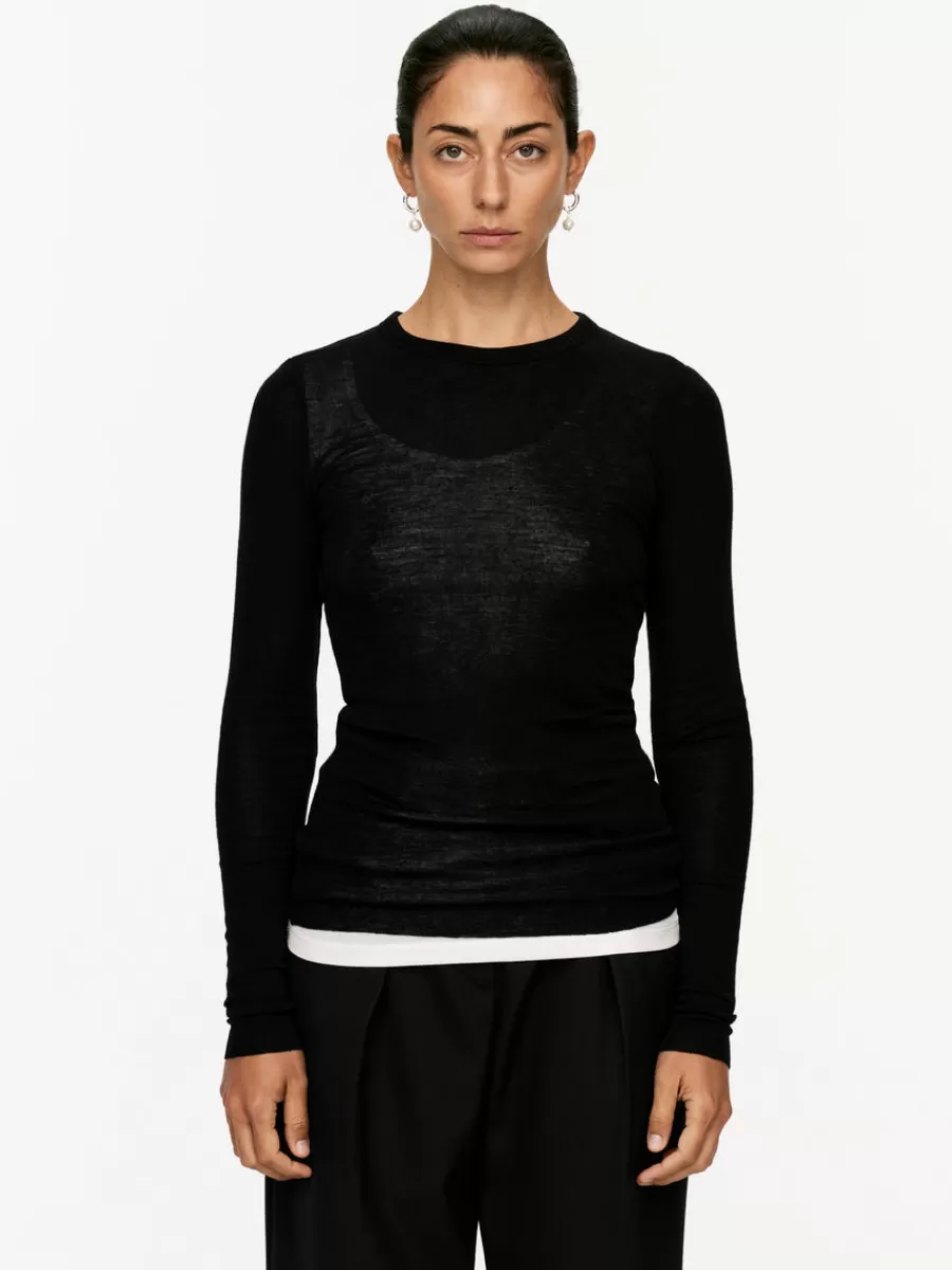 Cheap ARKET Long-Sleeved Merino Top Black