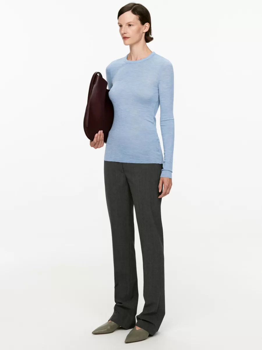 Fashion ARKET Long-Sleeved Merino Top Blue Melange