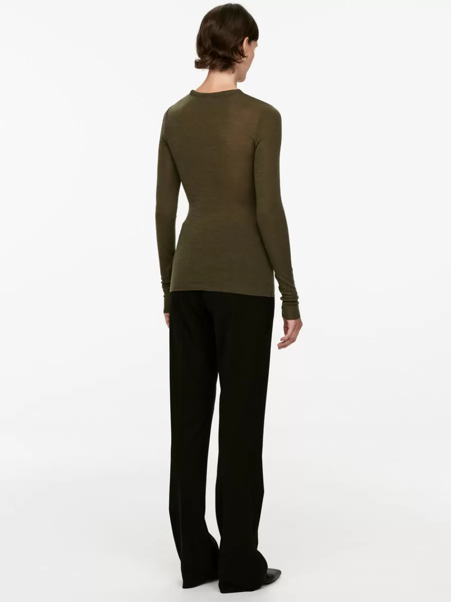 Best ARKET Long-Sleeved Merino Top Dark Green