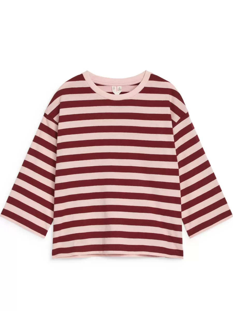 Online ARKET Long-Sleeved T-Shirt Pink/Burgundy