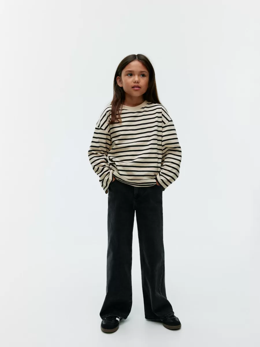 Sale ARKET Long-Sleeved T-Shirt Black/Off White