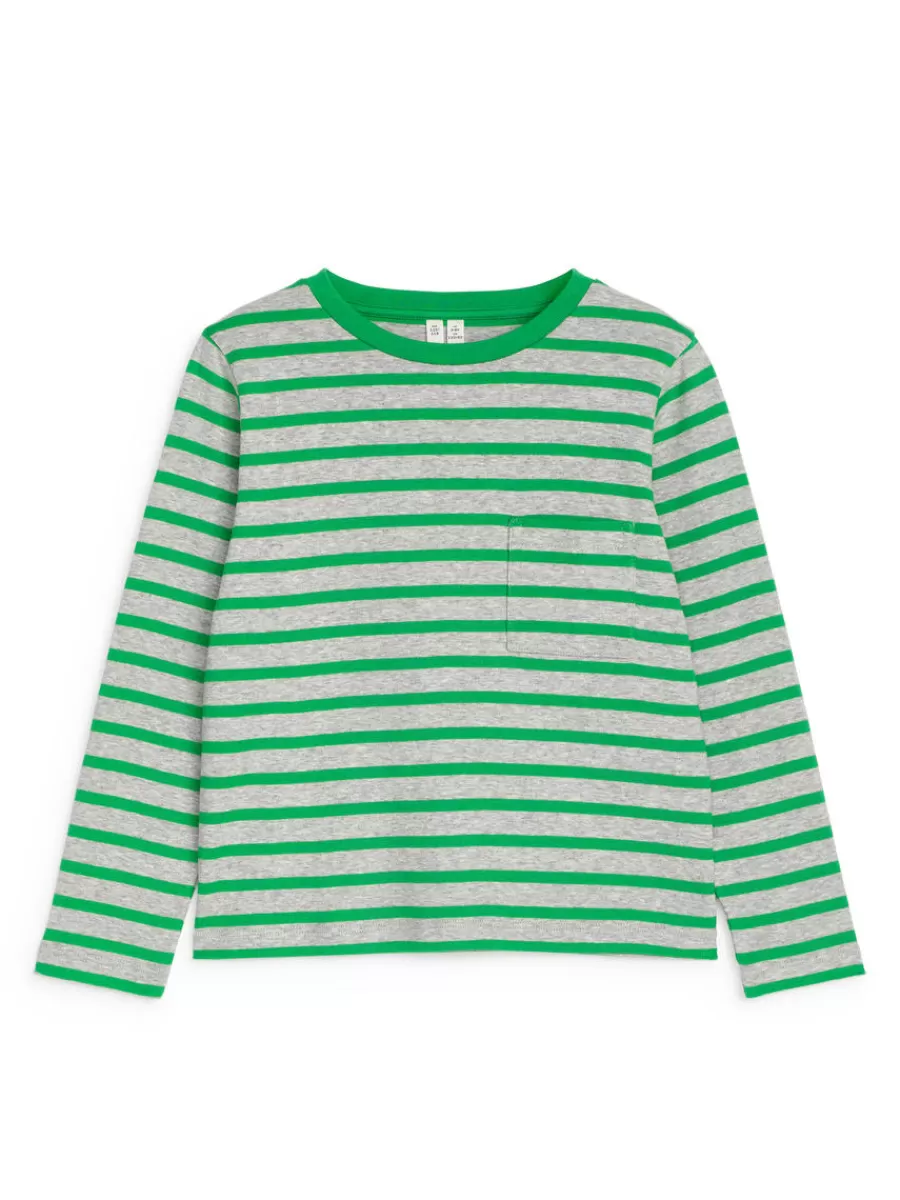 Shop ARKET Long-Sleeved T-Shirt Green/Grey