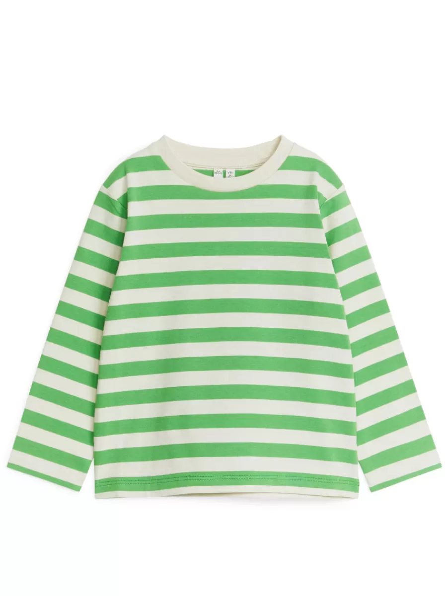 Cheap ARKET Long-Sleeved T-Shirt Green/Off-White