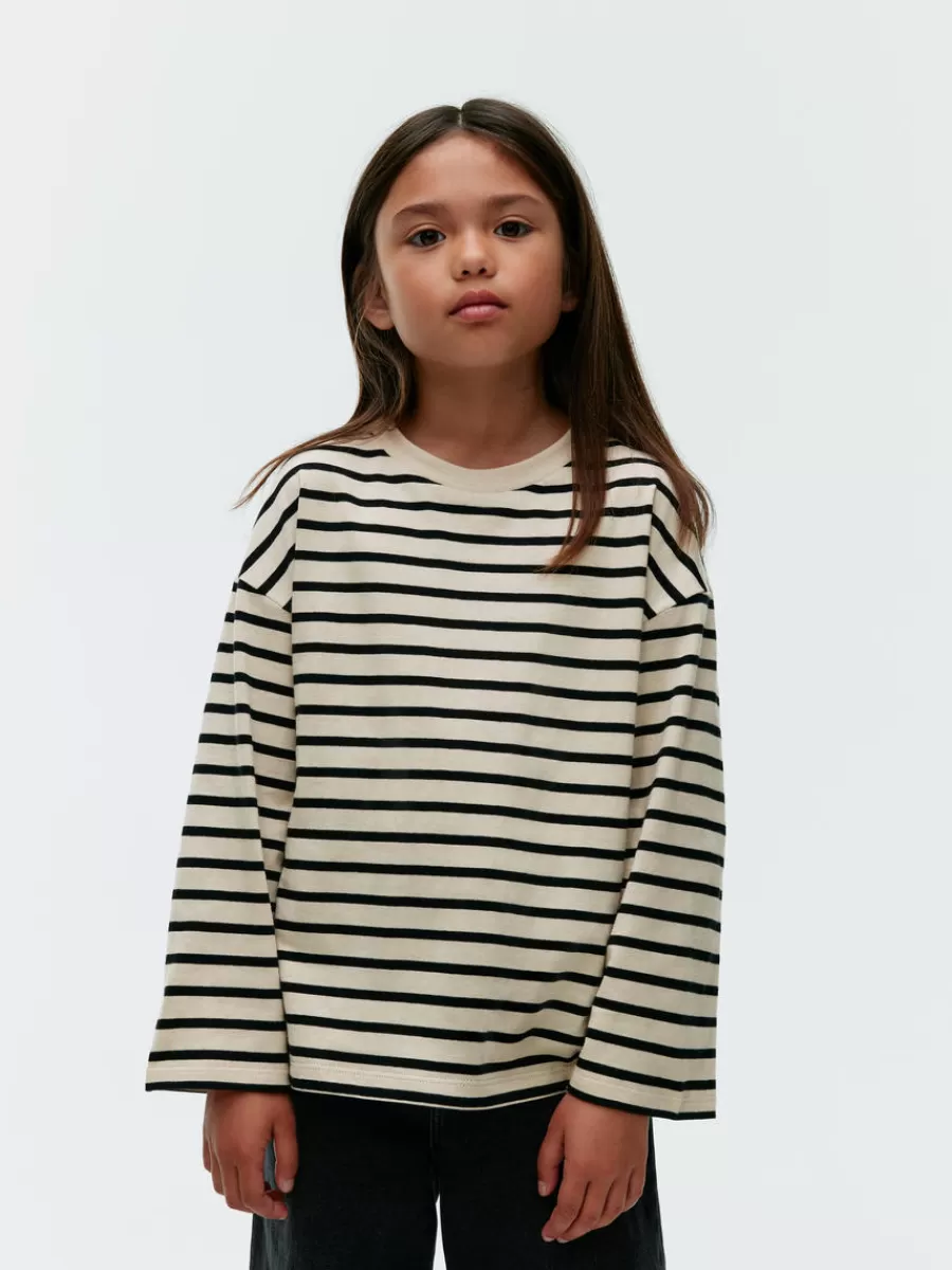 Sale ARKET Long-Sleeved T-Shirt Black/Off White