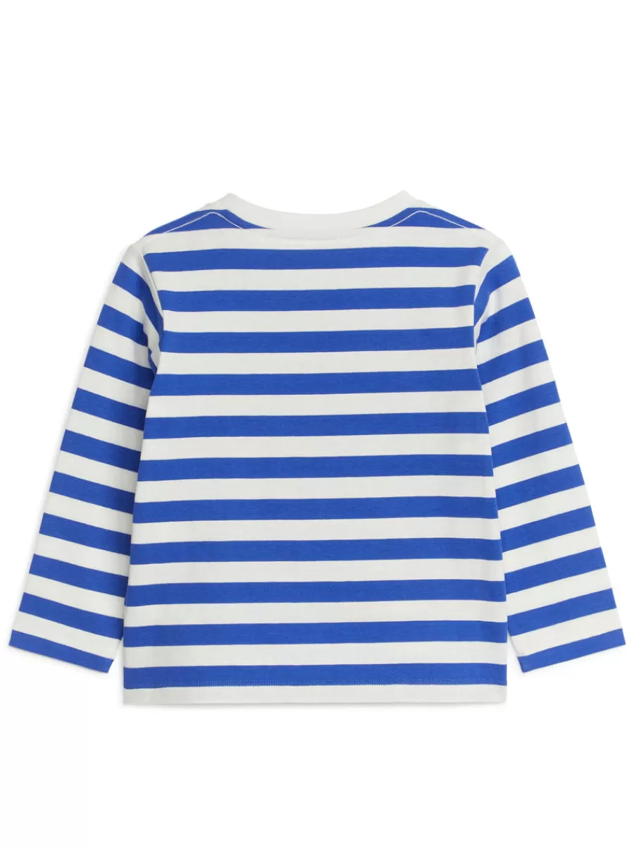 Cheap ARKET Long-Sleeved T-Shirt Blue/White