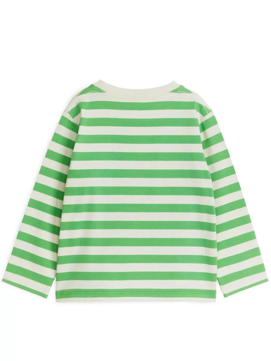 Cheap ARKET Long-Sleeved T-Shirt Green/Off-White